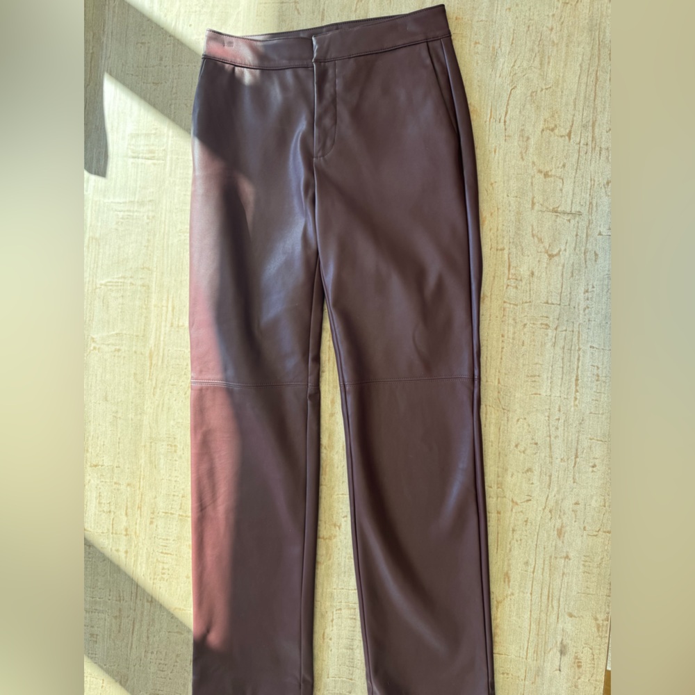 Banana Republic Burgundy Vegan Leather Pants